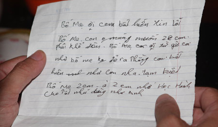 Thư của đối tượng Luyện. Một tháng sau ngày bị bắt, Lê Văn Luyện vẫn lạnh lùng