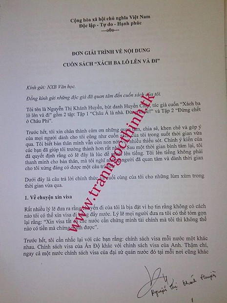 Bản giải trình dài 31 trang có chữ ký của Huyền Chip ở góc phải từng trang Bản giải trình dài 31 trang có chữ ký của Huyền Chip ở góc phải từng trang