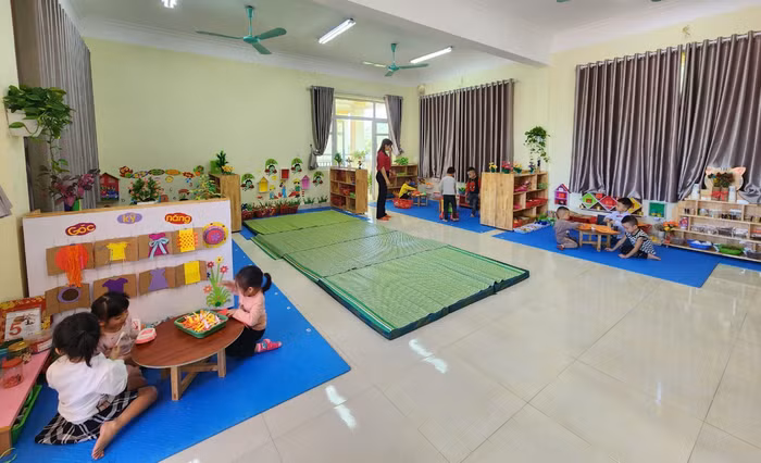 Phòng học của trường mầm non tại huyện Tiên Yên khang trang, sạch đẹp. (Ảnh: Phạm Linh)