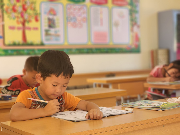 Giờ học của học sinh người dân tộc thiểu số tại điểm trường Khe Pụt. (Ảnh: Phạm Linh) Giờ học của học sinh người dân tộc thiểu số tại điểm trường Khe Pụt. (Ảnh: Phạm Linh)