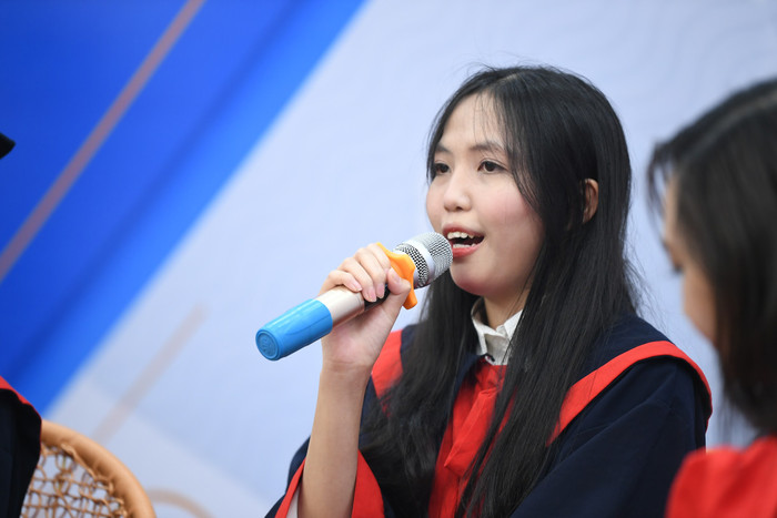 Nữ sinh Nguyễn Thị Hà Lý - sinh viên Trường Sư phạm (Trường Đại học Vinh). Ảnh: Nguyễn Đức. DSC_0220.JPG
