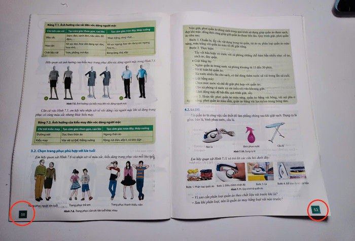 Quyển sách giáo khoa in thiếu trang 51, 52, giấy in mỏng, nhìn thấu chữ trang sau khiến phụ huynh bức xúc. Ảnh: NVCC z6493665252381_8ff6be230ef7c9023906f0a23e5b609f.jpg
