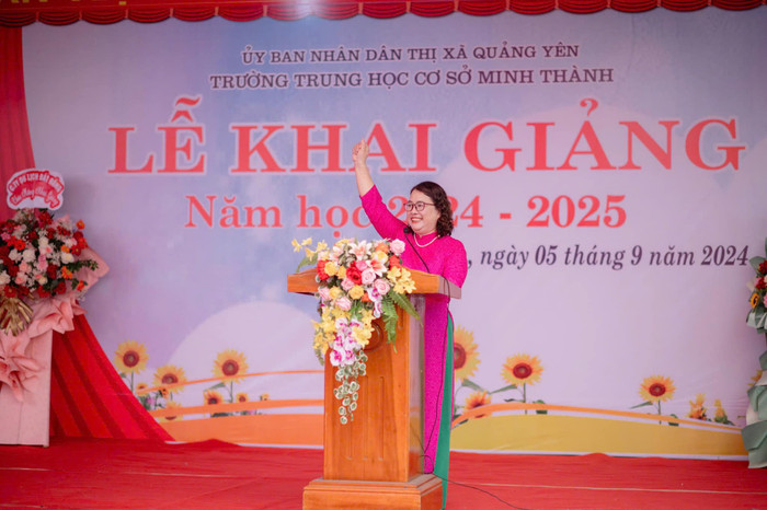 Cô Nguyễn Thị Kiều Anh - Hiệu trưởng Trường Trung học cơ sở Minh Thành (Quảng Ninh). Ảnh: NTCC.