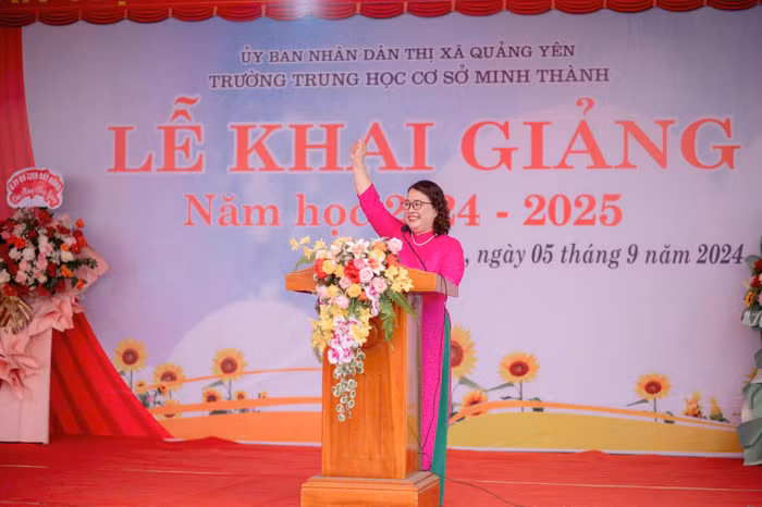 Cô Nguyễn Thị Kiều Anh - Hiệu trưởng Trường Trung học cơ sở Minh Thành (Quảng Ninh). Ảnh: NTCC.