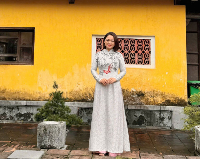 Bà Nguyễn Minh Thu - Trưởng phòng Hướng dẫn thuyết minh, khu Trung tâm Hoàng thành Thăng Long – Hà Nội. Ảnh: NVCC. z6195169110219_7753abc502180df5321f575d99a00885.jpg