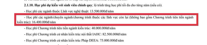 Ngành Kỹ thuật cấp thoát nước nằm trong nhóm ngành có mức học phí là 16.400.000 đồng/năm. Ảnh chụp màn hình. z6189940456115_befbb61f47885ee89ca4900c2da81357.jpg