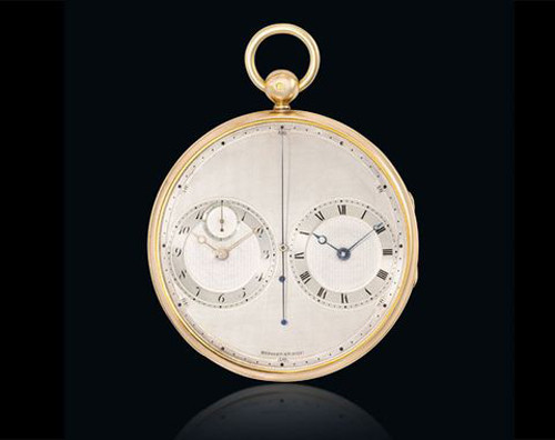 4. Breguet & Fils, Paris, No. 2667. Giá: 4,7 triệu USD. Đây là một chiếc đồng hồ rất hiếm với hai bộ đếm giờ và làm từ vàng 18k. Năm 1814, nó được bán cho Garcias tại London với giá 5.000 france. Hiện giá trị của đồng hồ vào khoảng 4,7 triệu USD. 4. Breguet & Fils, Paris, No. 2667. Giá: 4,7 triệu USD. Đây là một chiếc đồng hồ rất hiếm với hai bộ đếm giờ và làm từ vàng 18k. Năm 1814, nó được bán cho Garcias tại London với giá 5.000 france. Hiện giá trị của đồng hồ vào khoảng 4,7 triệu USD.
