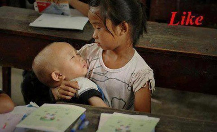 "Một bé gái lớp 2 mang em trai đến trường, vừa nghe giảng vừa dỗ em... Đâu đó, cuộc sống còn khó khăn hơn những gì ta nghĩ". Rất nhiều những lời chúc, những động viên từ phía cư dân mạng dành cho hai chị em. Bức hình nhận tới 1 915 lượt thích sau 16 giờ đăng tải. "Một bé gái lớp 2 mang em trai đến trường, vừa nghe giảng vừa dỗ em... Đâu đó, cuộc sống còn khó khăn hơn những gì ta nghĩ". Rất nhiều những lời chúc, những động viên từ phía cư dân mạng dành cho hai chị em. Bức hình nhận tới 1 915 lượt thích sau 16 giờ đăng tải.
