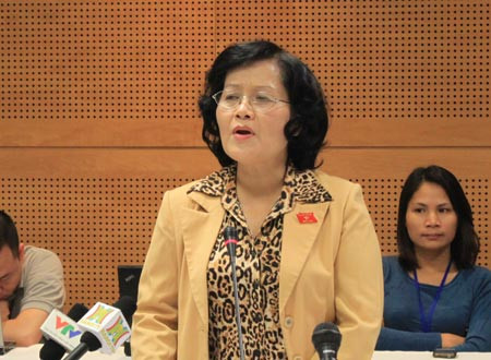 Đại biểu Trần Thị Quốc Khánh: "Tăng quyền lực cho Chủ tịch nước là rất cần thiết". Ảnh: Đoàn Loan