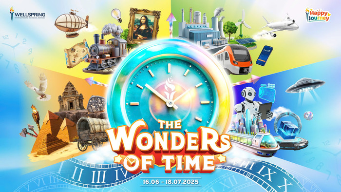 Chủ đề của trại hè năm nay, The Wonders of Time, được phát triển để giúp các bạn học sinh trau dồi kiến thức về nhiều thời kỳ lịch sử. Ảnh: NTCC. Happy Summer.jpg