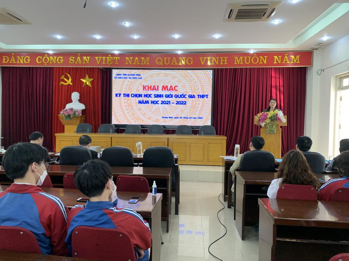 Lễ khai mạc Kỳ thi chọn học sinh giỏi quốc gia trung học phổ thông năm học 2021 - 2022 của tỉnh Quảng Ninh (Ảnh: CTV) Lễ khai mạc Kỳ thi chọn học sinh giỏi quốc gia trung học phổ thông năm học 2021 - 2022 của tỉnh Quảng Ninh (Ảnh: CTV)