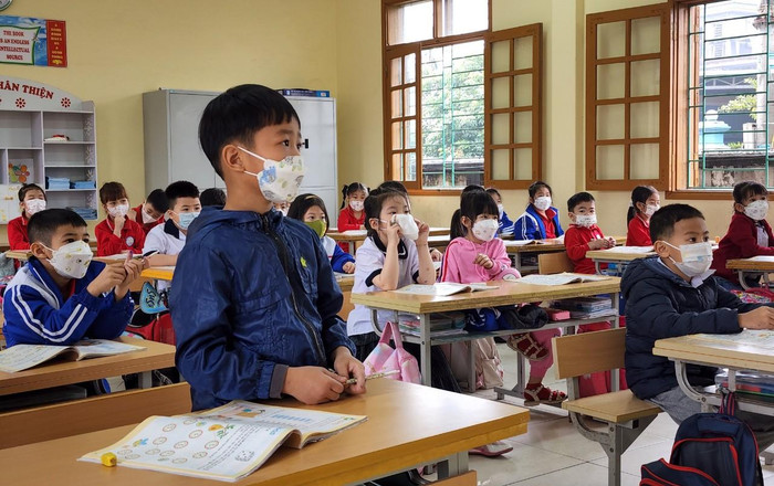 Số lượng học sinh ăn bán trú của nhà trường cũng tăng cao theo từng ngày (Ảnh: Phạm Linh)