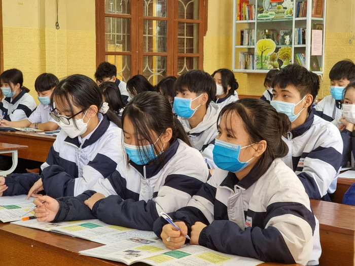 Trường Trung học phổ thông An Dương xây dựng mô hình hướng nghiệp xuyên suốt từ lớp 10 đến lớp 12 (Ảnh: Phạm Linh)