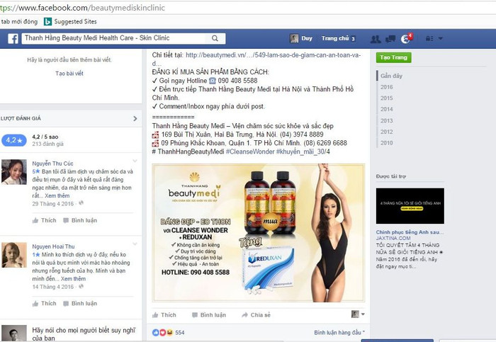Không có giấy phép nhập khẩu, không giấy phép quảng cáo, Thanh Hằng Beauty Medi vẫn ngang nhiên quảng cáo, phân phối, khuyến mãi và định giá thuốc Reduxan. Không có giấy phép nhập khẩu, không giấy phép quảng cáo, Thanh Hằng Beauty Medi vẫn ngang nhiên quảng cáo, phân phối, khuyến mãi và định giá thuốc Reduxan.