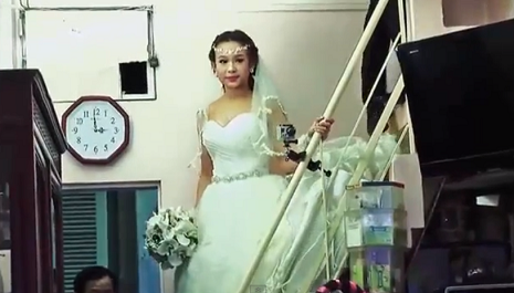 Huyền Baby trong ngày cưới.