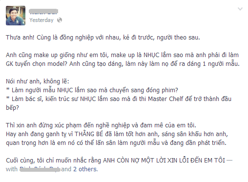 Thành viên mạng bức xúc trước câu nói của giám khảo Nam Trung. Thành viên mạng bức xúc trước câu nói của giám khảo Nam Trung.