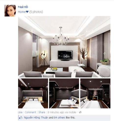 Cô khoe ảnh trên trang cá nhân.