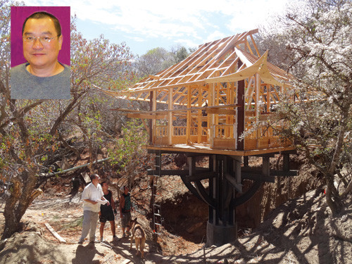 Công trình chùa Một Cột tại khu văn hóa Việt ở Đồi Vàng, California