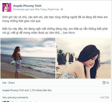 Angela Phương Trinh chia sẻ tâm sự sau lệnh cấm biểu diễn. Angela Phương Trinh chia sẻ tâm sự sau lệnh cấm biểu diễn.