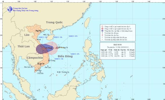 Chùm ảnh đường đi và vị trí cơn bão. Chùm ảnh đường đi và vị trí cơn bão.