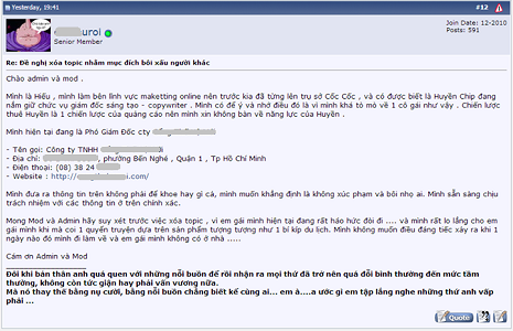 Thành viên mạng lên tiếng "kêu cứu" trên một diễn đàn. (Xem thêm các bài viết về cuốn sách "Xách ba-lô lên và đi")