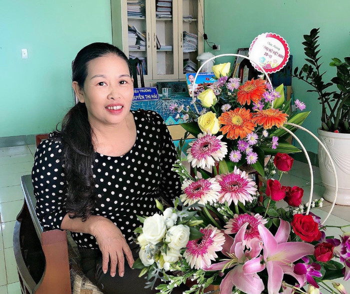 Cô Nguyễn Thị Hải, Hiệu trưởng Trường Mầm non Hoa Ngọc Lan, bon Bu Prăng 1, xã Quảng Trực, huyện Tuy Đức, tỉnh Đắk Nông. Ảnh: NVCC. cô Hải.jpg