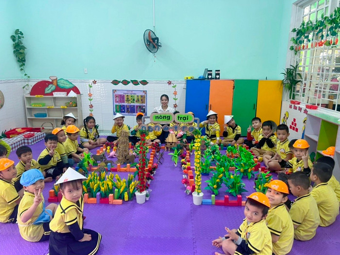 Hoạt động dạy và học ở trường mầm non trên địa bàn huyện Bắc Trà My, tỉnh Quảng Nam. Ảnh: NVCC. Hoạt động góc.jpg