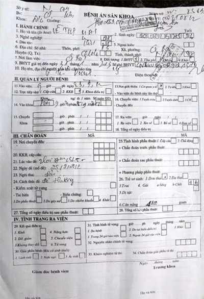 &nbsp;Trong khi đó, hồ sơ bệnh án chứng thực kết quả trên thực tế của thai nhi là 4.800gram.