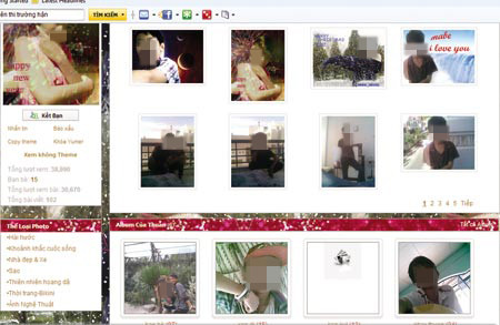 Trên blog cá nhân của tên Hận có rất nhiều hình ảnh các bé trai tuổi từ 5 - 15 tuổi.