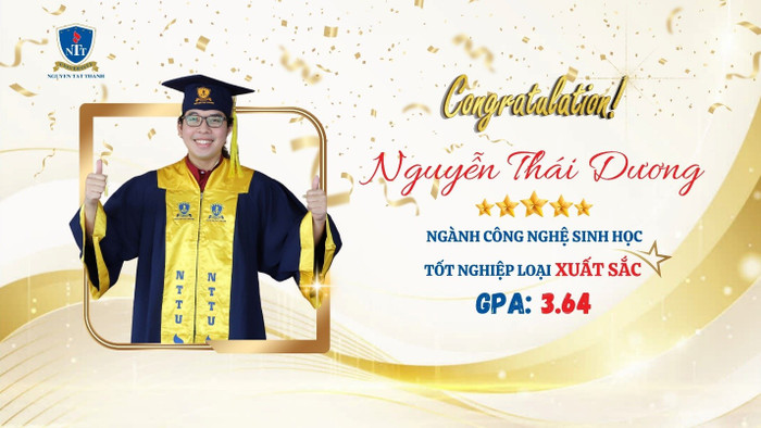 Nguyễn Thái Dương - Thủ khoa Ngành Công nghệ sinh học, Trường Đại học Nguyễn Tất Thành. Ảnh NVCC anh-1.jpg