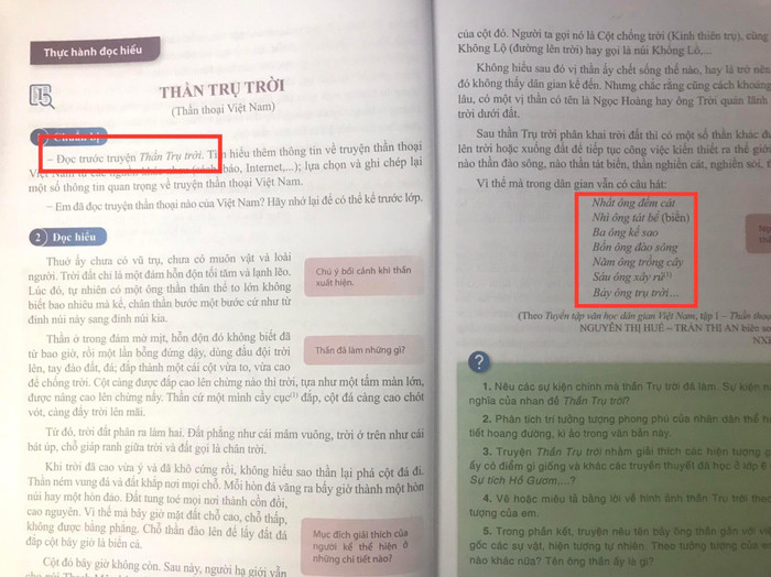 Cách viết hoa tên các vị thần trong sách Cánh Diều khác sách Chân trời sáng tạo. (Ảnh: Ánh Dương) Cách viết hoa tên các vị thần trong sách Cánh Diều khác sách Chân trời sáng tạo. (Ảnh: Ánh Dương)