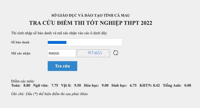 Điểm thi của nam sinh Cà Mau bị điểm liệt môn tiếng Anh do ngủ quên. (Ảnh: kinhtedothi.vn) Điểm thi của nam sinh Cà Mau bị điểm liệt môn tiếng Anh do ngủ quên. (Ảnh: kinhtedothi.vn)