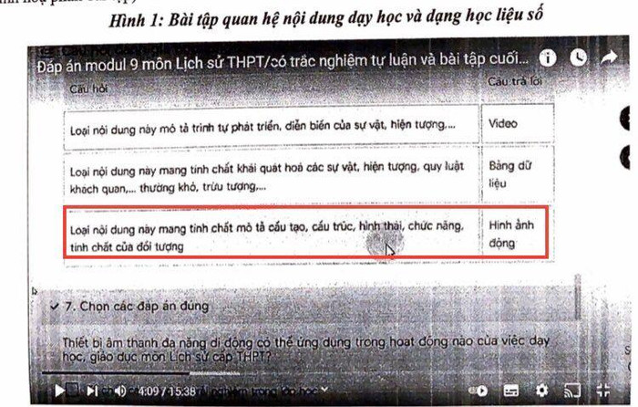 Những thuật ngữ (khoanh màu đỏ) có phù hợp với môn Lịch sử? (Ảnh: nhóm giáo viên cung cấp)