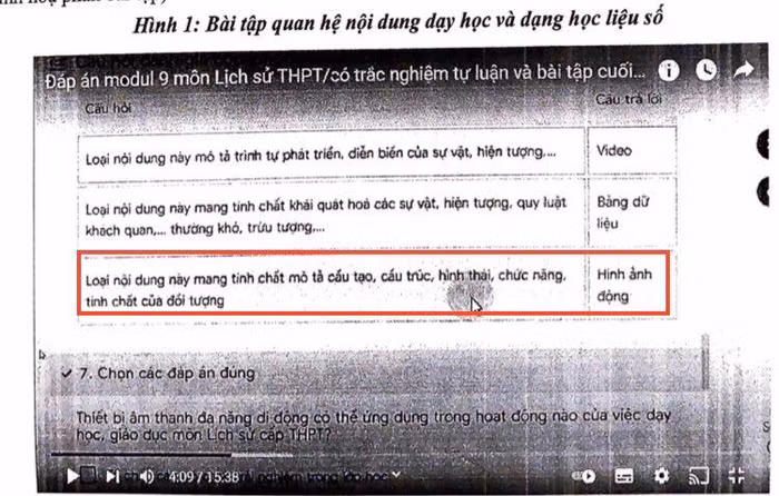 Những thuật ngữ (khoanh màu đỏ) có phù hợp với môn Lịch sử? (Ảnh: nhóm giáo viên cung cấp)