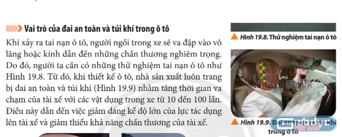Ảnh 5. Vai trò của đai an toàn và túi khí. (Nguồn: Mai Văn Túc)