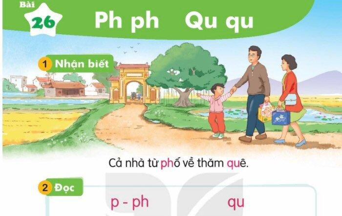 Sách Tiếng Việt 1, Kết nối tri thức với cuộc sống chỉ dạy lướt chữ P, âm "pờ". (Ảnh: Phan Thế Hoài)