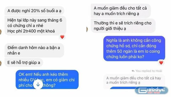 Giáo viên được tiếp thị học chứng chỉ chức danh qua mạng xã hội. (Ảnh: Cao Nguyên) Giáo viên được tiếp thị học chứng chỉ chức danh qua mạng xã hội. (Ảnh: Cao Nguyên)