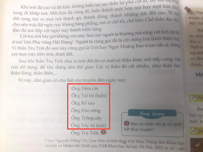Nhưng tên 5 vị thần khác trong sách Chân trời sáng tạo chỉ viết hoa một chữ. (Ảnh: Ánh Dương) Nhưng tên 5 vị thần khác trong sách Chân trời sáng tạo chỉ viết hoa một chữ. (Ảnh: Ánh Dương)