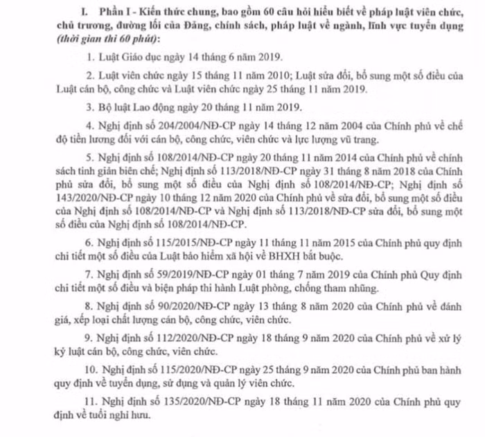 Ứng viên thi tuyển viên chức giáo viên phải nắm nhiều văn bản quy phạm pháp luật. (Ảnh: Hương Ly) Ứng viên thi tuyển viên chức giáo viên phải nắm nhiều văn bản quy phạm pháp luật. (Ảnh: Hương Ly)