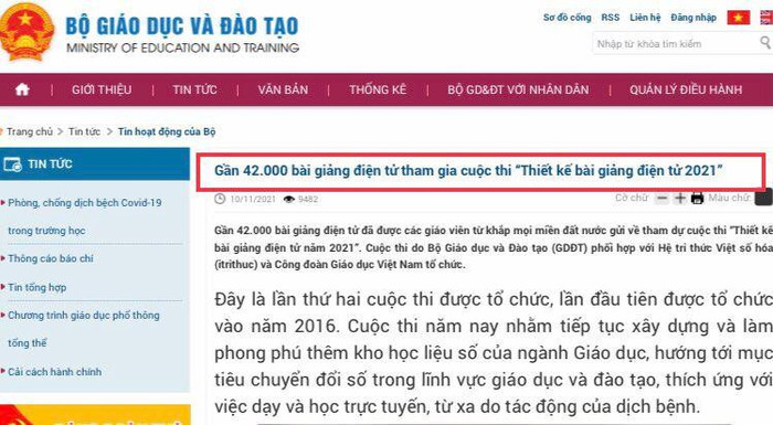 Khi nào Bộ công bố kết quả gần 42.000 bài giảng điện tử tham gia cuộc thi? (Ảnh: Cao Nguyên)