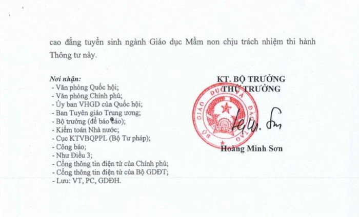Thông tư số 08/2022/TT-BGDĐT ban hành Quy chế tuyển sinh đại học, tuyển sinh cao đẳng ngành Giáo dục Mầm non. (Ảnh: Cao Nguyên)