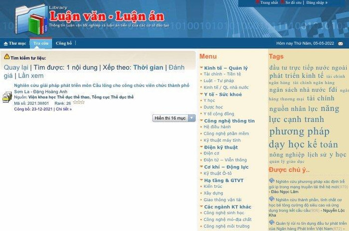 Luận án tiến sĩ &quot;Nghiên cứu giải pháp phát triển môn cầu lông cho công chức viên chức thành phố Sơn La&quot; đang khiến dư luận &quot;dậy sóng&quot;. (Ảnh: Phan Thế Hoài)