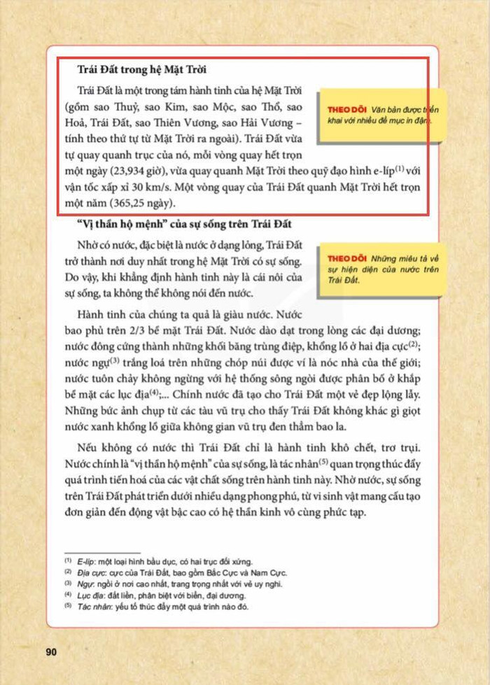 Bài "Trái Đất - cái nôi của sự sống" trong sách Ngữ văn 6 - bộ Kết nối tri thức với cuộc sống, Nhà xuất bản Giáo dục Việt Nam. (Ảnh: Cao Nguyên) Bài "Trái Đất - cái nôi của sự sống" trong sách Ngữ văn 6 - bộ Kết nối tri thức với cuộc sống, Nhà xuất bản Giáo dục Việt Nam. (Ảnh: Cao Nguyên)