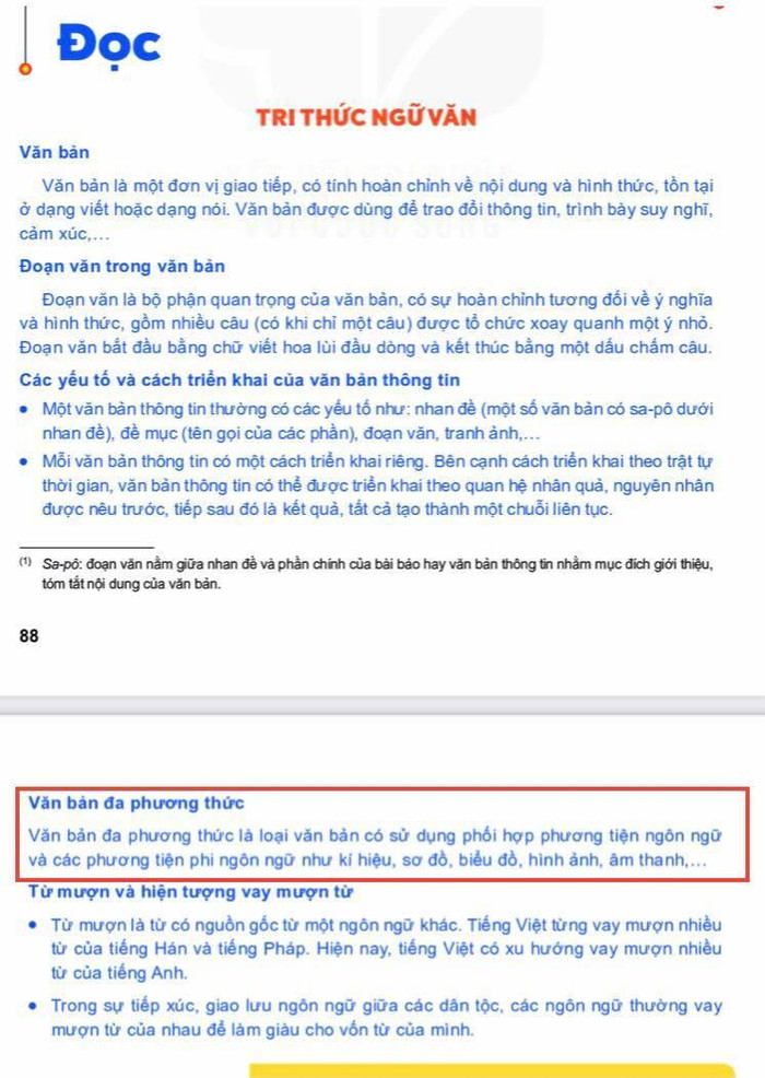 Nhiều giáo viên thắc mắc cách định nghĩa "văn bản đa phương thức". (Ảnh: Cao Nguyên) Nhiều giáo viên thắc mắc cách định nghĩa "văn bản đa phương thức". (Ảnh: Cao Nguyên)