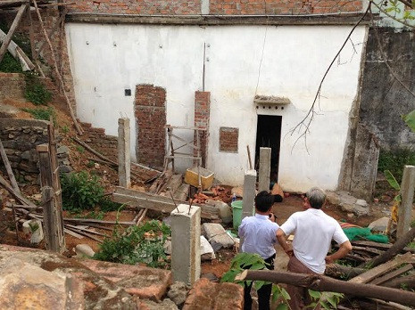 Căn nhà ông Sơn, nơi xảy ra vụ nổ (Ảnh: Vinh Quang)