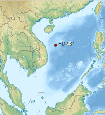 Vị trí giàn khoan 981.