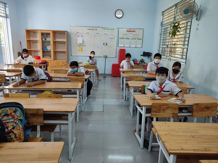 Lớp học thời Covid (Ảnh tác giả)