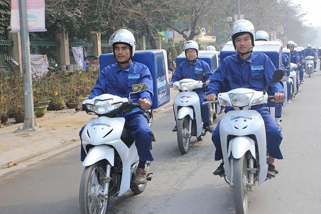 Đoàn xe giao hàng của tập đoàn TH. Đoàn xe giao hàng của tập đoàn TH.