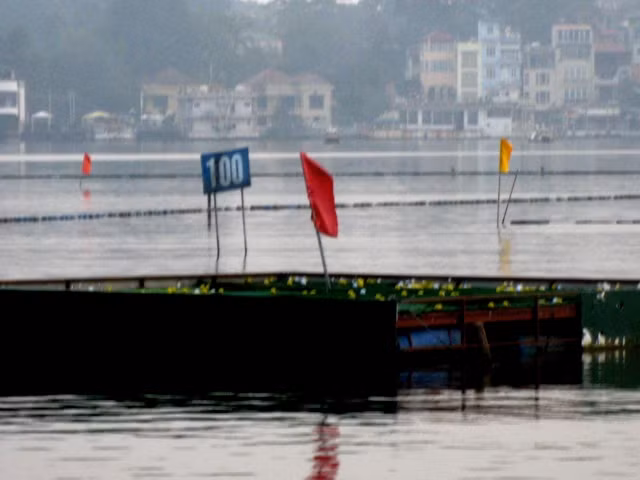 Thậm chí còn thiết kế cả bè nổi để hứng bóng và cho người chơi tập đánh.