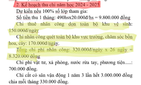Phụ huynh Trường Trung học cơ sở Hồng Dụ ý kiến về một số khoản thu. Ảnh chụp màn hình. khoan thu.png